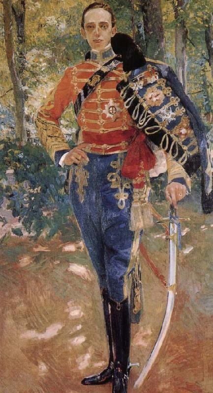 Joaquin Sorolla King Alphonse XIII of uniform cable china oil painting image